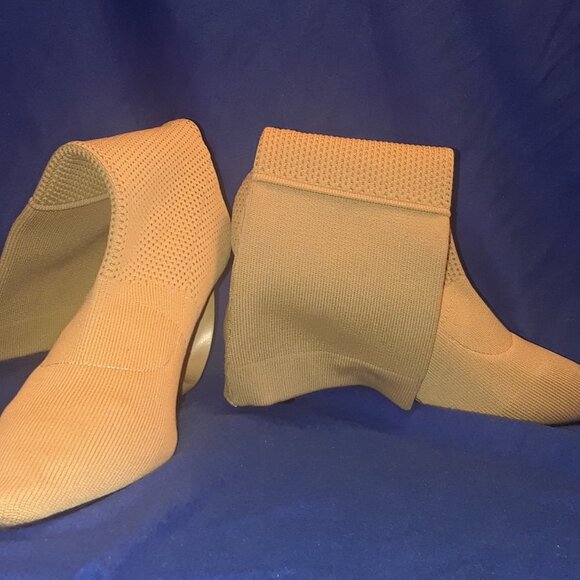 Autumn Winter EuropesnDesign Women Mid-calf Boots Knitted Stretch Fabric Sew - Picture 6 of 8